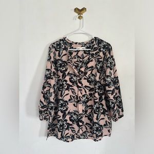 c&e brand floral blouse Size XL